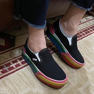Vans Classic Slip-On Stacked Glitter Rainbow